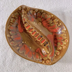 Vintage 1972 MSevrens Canada MCM  Ceramic Pottery Art Ashtray Trinket Dish